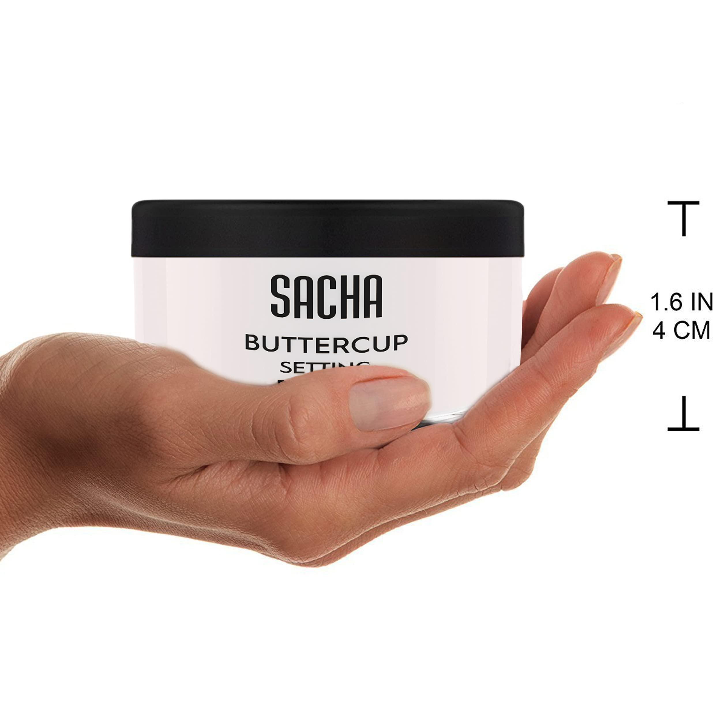 Sacha Cosmetics Sacha BUTTERCUP No Color Setting Powder Makeup 1.75 Oz. Translucent Setting Powder for Oily Skin Finishing Powder Loose Powder Makeup Blurring Powder Blurs Fine Lines and Pores For All Skin Tones