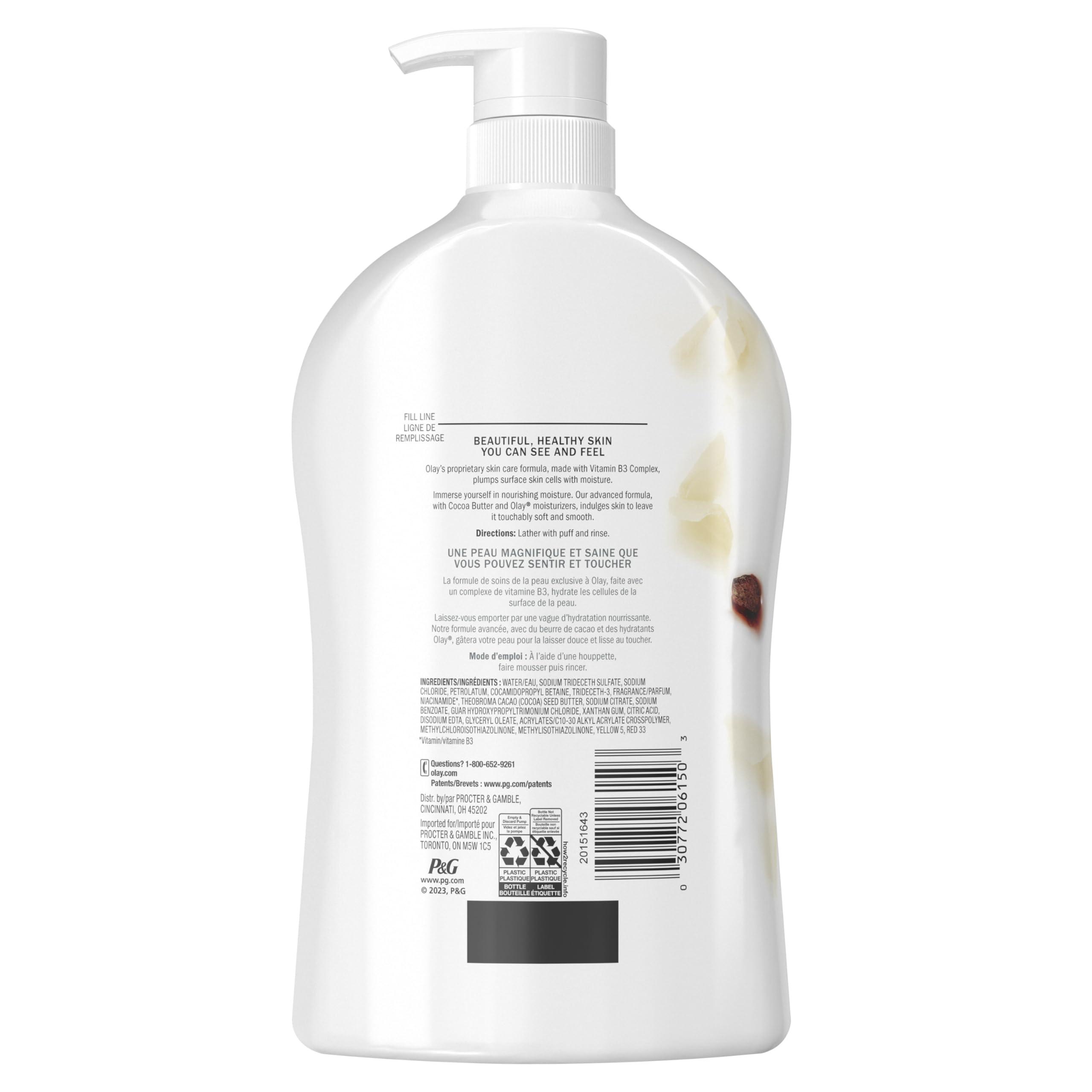 Olay Olay Ultra Moisture Body Wash for Women, 24hr Moisturizing, Deeply Nourishes, Vitamin B3 Complex, Cocoa Butter Scent, 33 fl oz