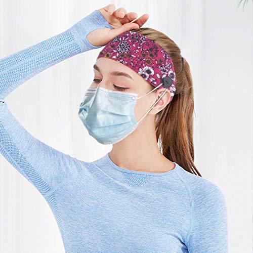 Bohend Bohend Boho Button Headband Wide Stretchy Daily Use Knotted Headwear Sport Athletic Yoga Gym Hair Accessories for Women and Girls(3pcs) (E)