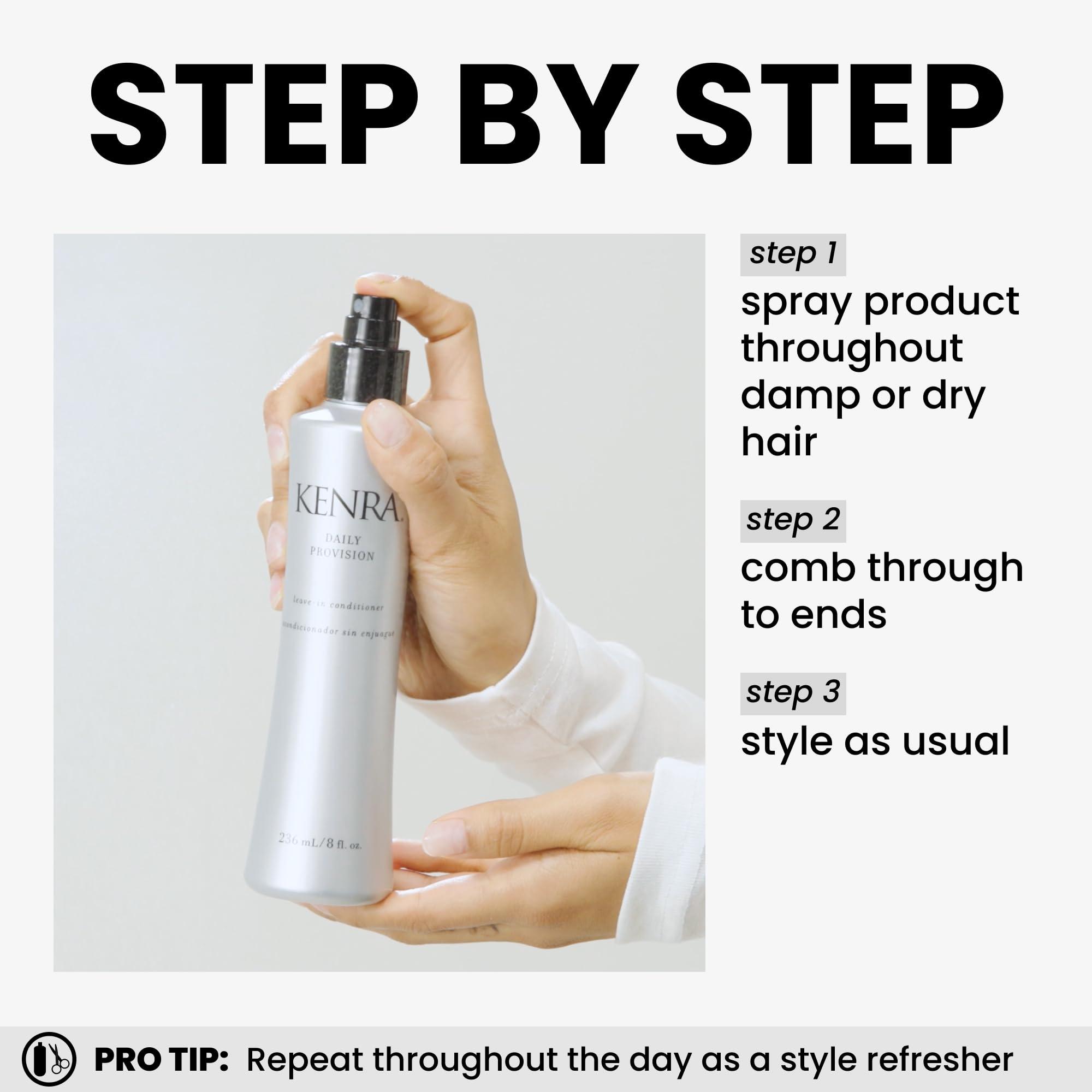 Kenra Professional Kenra Daily Provision Leave-In Conditioner | Hydrates, Detangles, & Adds Shine | Tames Frizz & Flyaways | Thermal Protection | Helps To Resist Humidity | All Hair Types | 8 fl. Oz