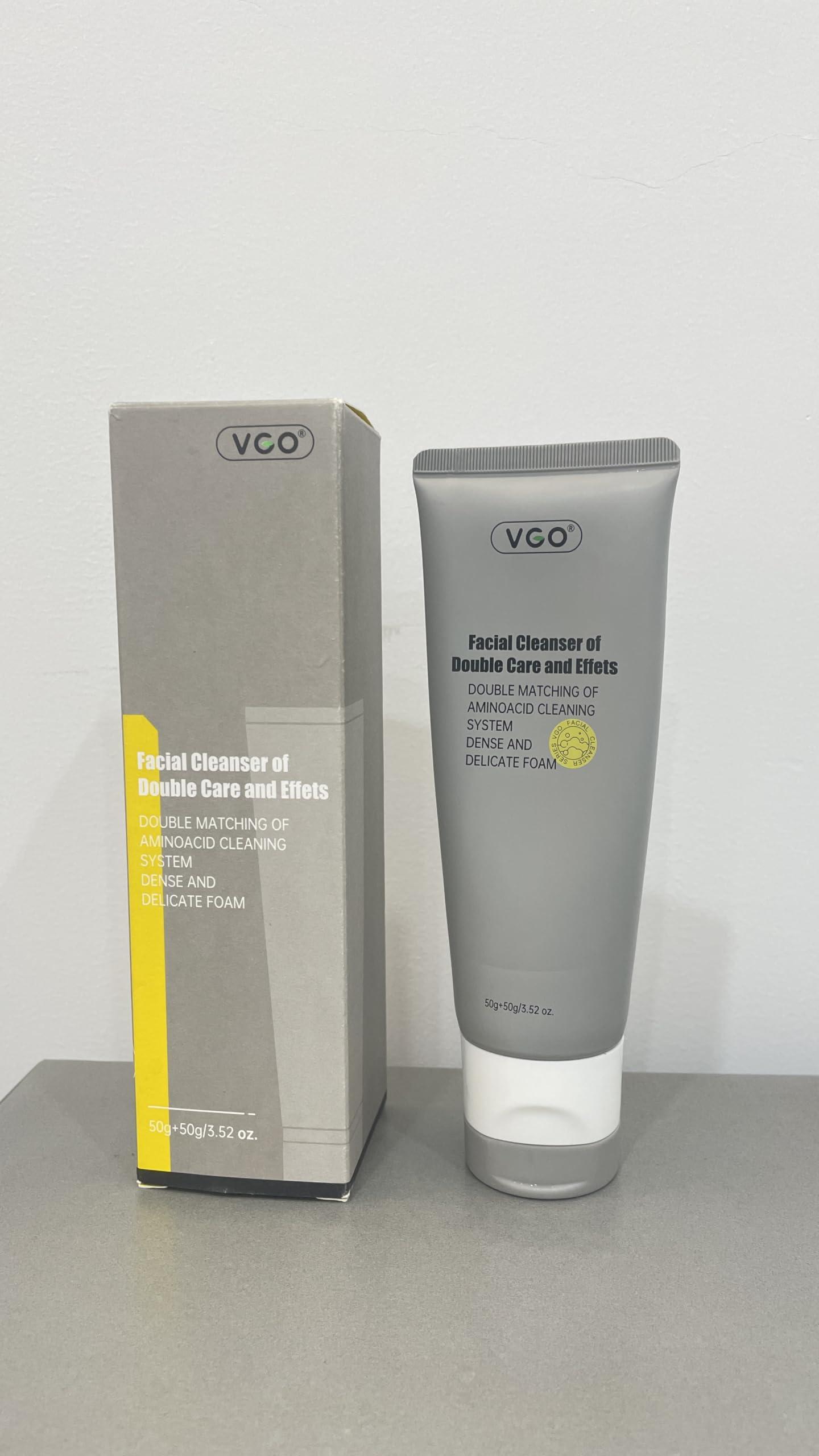 VGO VGO Facial Cleanser, Daily Face Wash of Double Care and Effects, Cleansing Mud Mask & Amino Acid Cleansing All in One Gentle Face Cleanser, 3.52 Oz