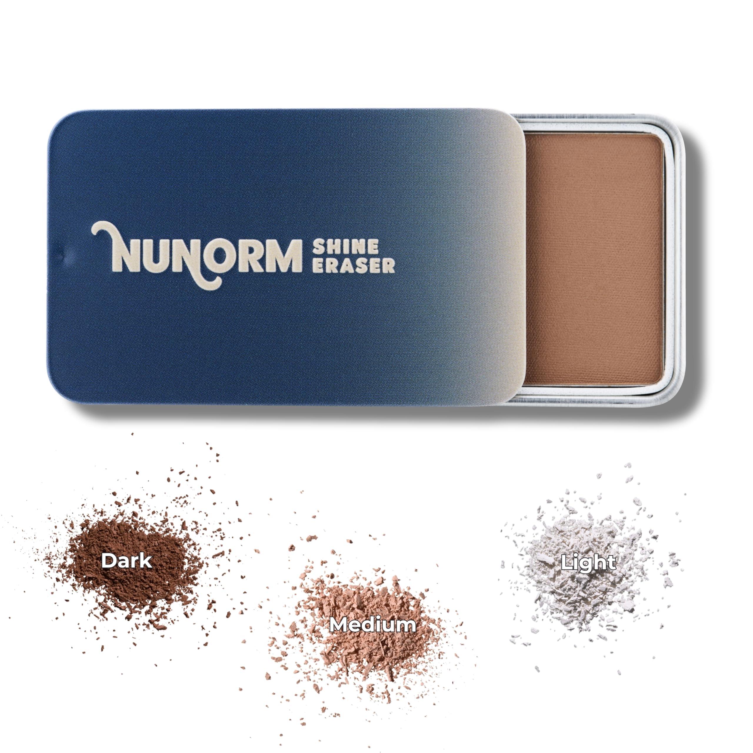 NuNorm NuNorm Shine Eraser Pressed Powder | Premium Mattifying Formula for Men | Absorbs Oil, Reduces Shine, Minimizes Pores | Light, Medium, Dark | High-Performance Ingredients