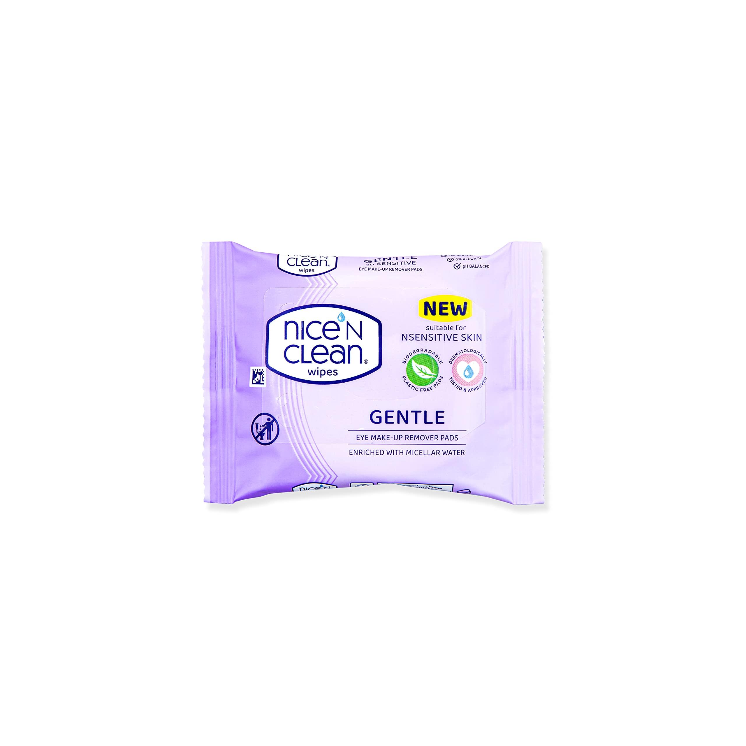 Nice 'N Clean Nice 'N CLEAN Eye Make Up Remover Pads with Micellar Water Leaving Skin Fresh and Clean, Suitable for Sensitive Skin, Biodegradable, Plastic Free Face Wipes, 30 x Pads