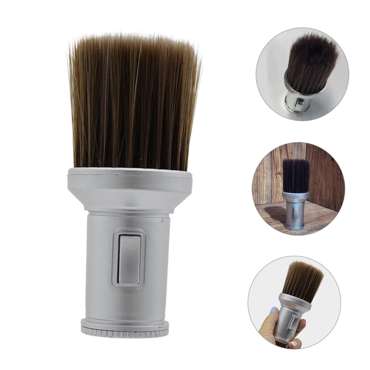 WOONEKY WOONEKY Beard Shaving Brush Powder Dusterbody Household Shaving Brush for Barber Hair Salon or Personal Use Silver
