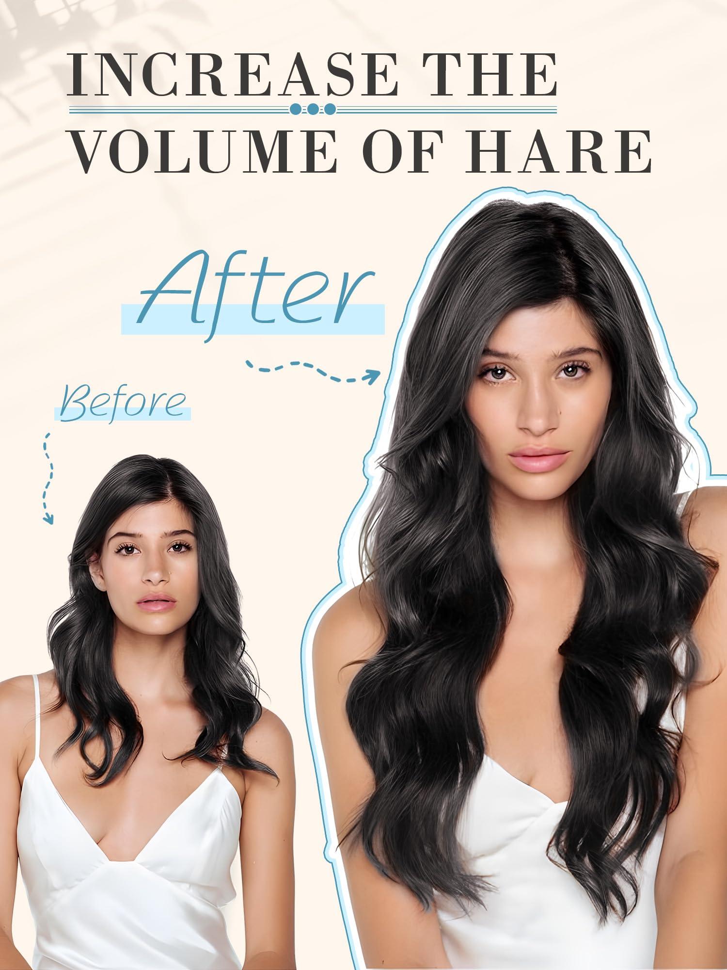 AMYTUD Clip in Hair Extensions Real Human Hair Remy Human Hair Extensions Clip in for Women Natural Human Hair Black 22inch 125g 9Pcs Straight Seamless Clip in Hair Extensions Human Hair