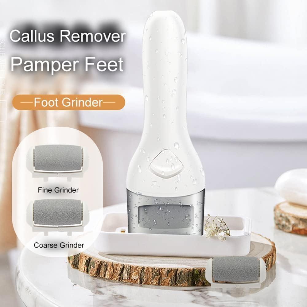 PeakTrend PeakTrend Electric Foot File Grinder Dead Dry Skin Callus Remover Rechargeable Feet Pedicure Tool Foot Care Tools for Hard Cracked Clean with 2 Grinding Heads