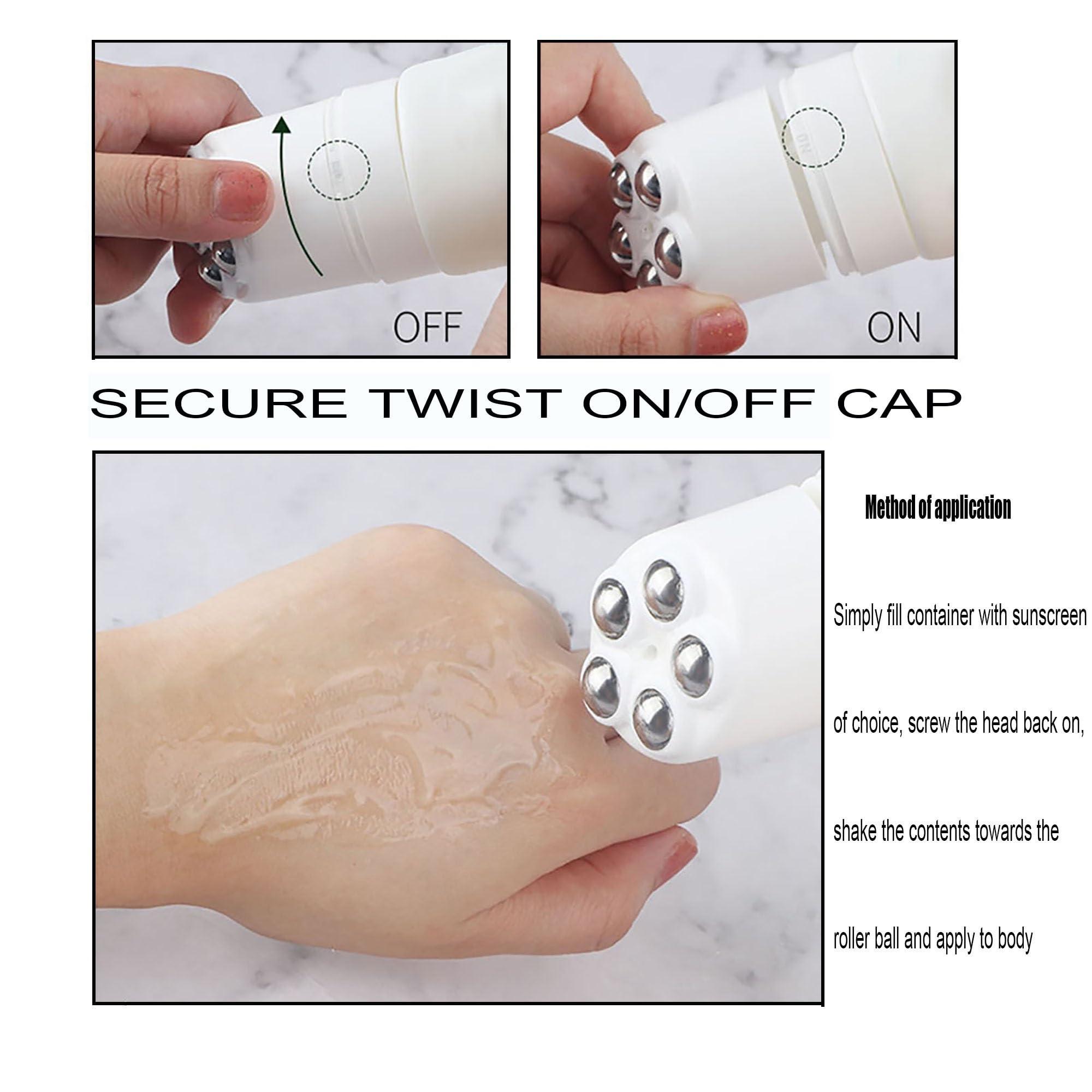 ABPWO ABPWO Sunscreen Roller Applicator, Sunscreen Applicator for Kids, Sunblock Applicator for Kids, Refillable Roll On Sunscreen Applicator for Suncream and Lotions (Color : Pink, Size : 200ml)