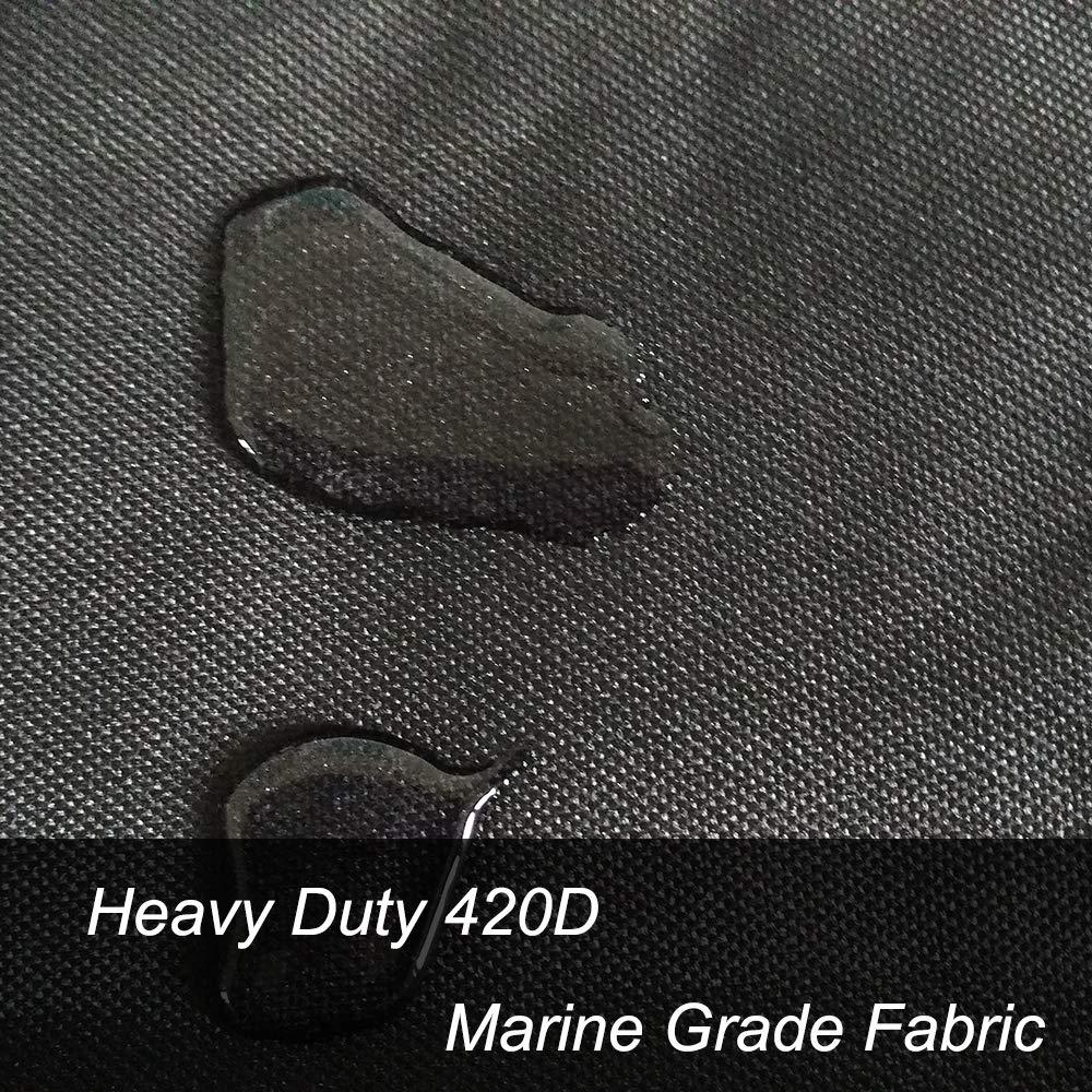 Birsppy Deluxe Golf Cart Covers 4 Passenger, 420D 4 Seat Club Car Cover Waterproof Sunproof Dustproof Black XGF2H