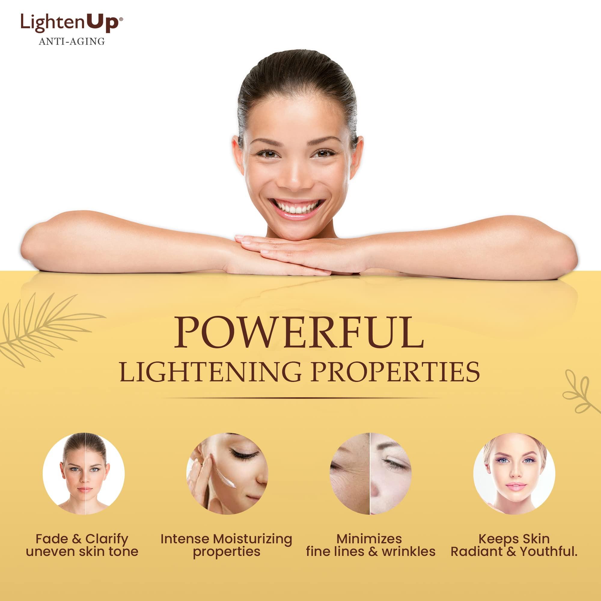 OMIC Lighten-Up LightenUp Anti-Aging, Skin Brightening Cream - 4.4 fl oz / 100 ml - with Argan Oil and Shea Butter