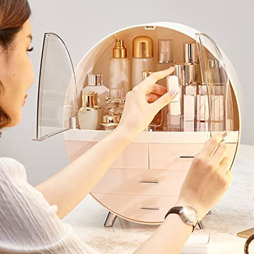BGHEWRT Cosmetic Display Case Cosmetic Storage Box Skin Care Storage Box Cosmetics Display Stand Round Storage Box
