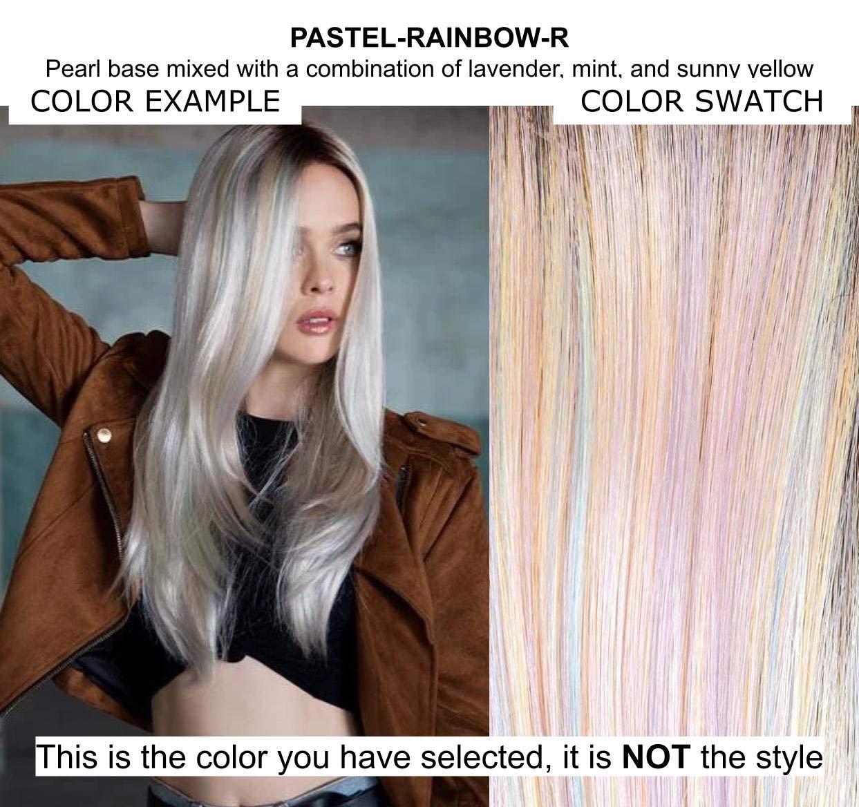 Rene of Paris & Christy's Wigs Bundle - 2 items: Lennox Wig by Rene of Paris (item#1), Christy's Wigs Q & A Booklet (item#2) - Color: Pastel Rainbow-R