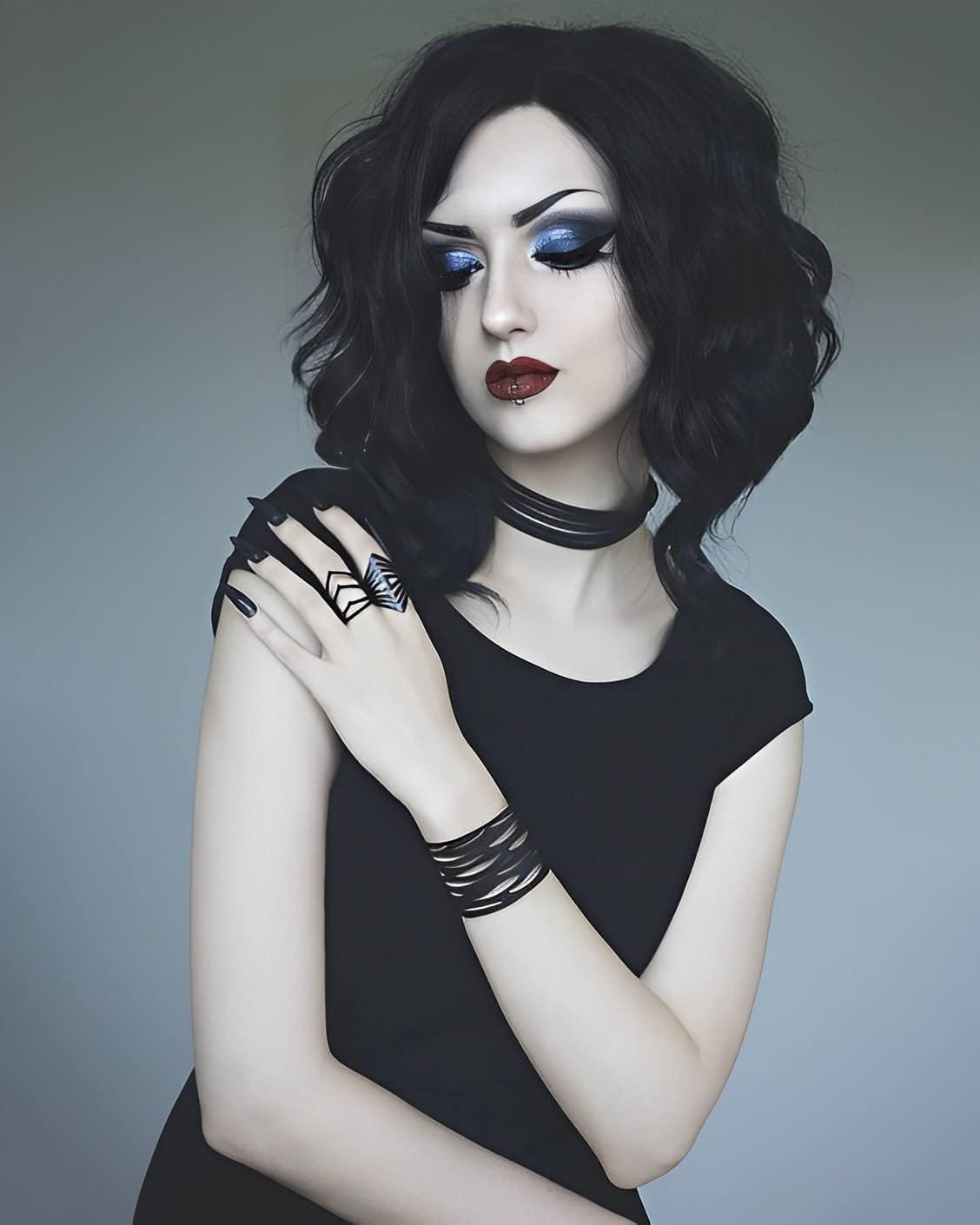 IMSTYLE IMSTYLE Short Lace Front Wig Black Synthetic Wig Short Bob Wigs for Women Natural Wavy for Cosplay and Drag Queen