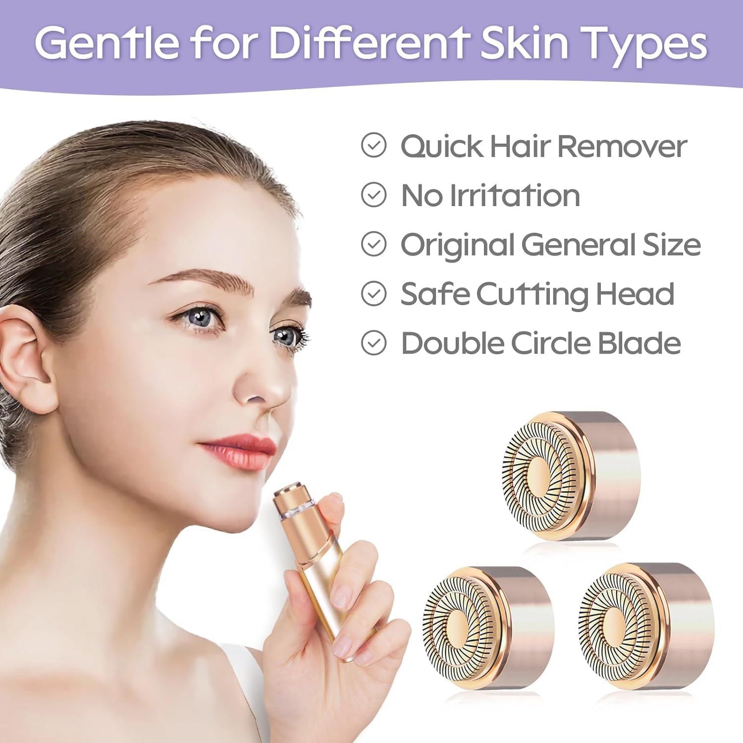 Midnt Replacement Heads for Flawless Replacement Heads,Generation 3 Replacement Heads Compatible with New Finishing Touch Flawless Facial Hair Remover,Dual Blades for Flawless Replacement Heads Gen 3,4Pcs.