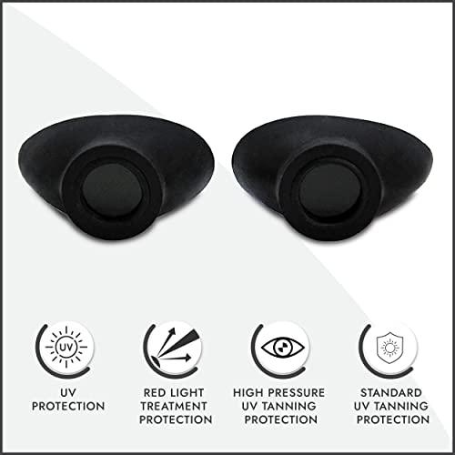 Super Sunnies Super Sunnies Slim Flex UV Eye Protection, FDA Compliant Individual Tanning Goggles Eyeshields (Black)