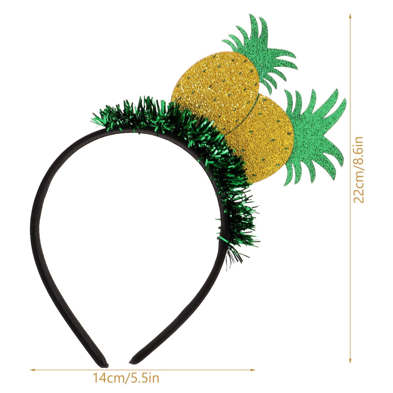 Ipetboom Ipetboom Pineapple Headband, 2pcs Hawaiian Tinsel Pineapple Head Boppers, Glitter Fruit Beach Pool Summer Party Hair Hoop Headwear Tropical Hair Accessories Decorations