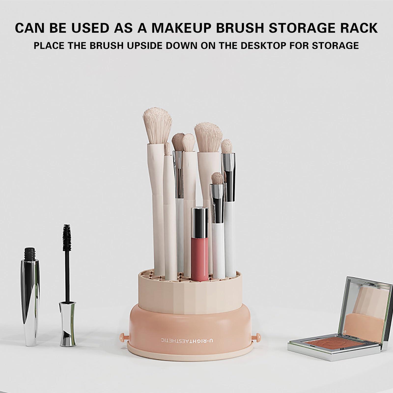 Generic Makeup Brush Cleaner Mat Bowl,3 In 1 Silicone Makeup Brush Cleaning Pad Cosmetic Brushes Portable Cleaning Tool,Detachable Multi-Function,For Brushes,Powder Puffs,Sponges Storage And Air Dry (Purple)