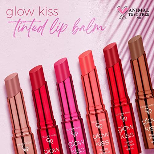 Golden Rose Golden Rose Cosmetics Glow Kiss Tinted Lip Balm with SPF15, Vegan Formula (Choco Cake)