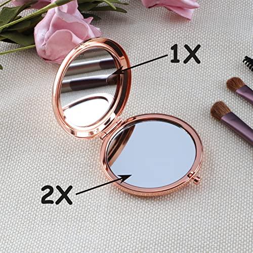 Cawnefil Cawnefil 15 Year Old Girls Gifts for Birthday Rose Gold Travel Compact Mirror 15th Birthday Gift Ideas for Teen Girl Daughter Niece Happy 15th Birthday Idea Gift