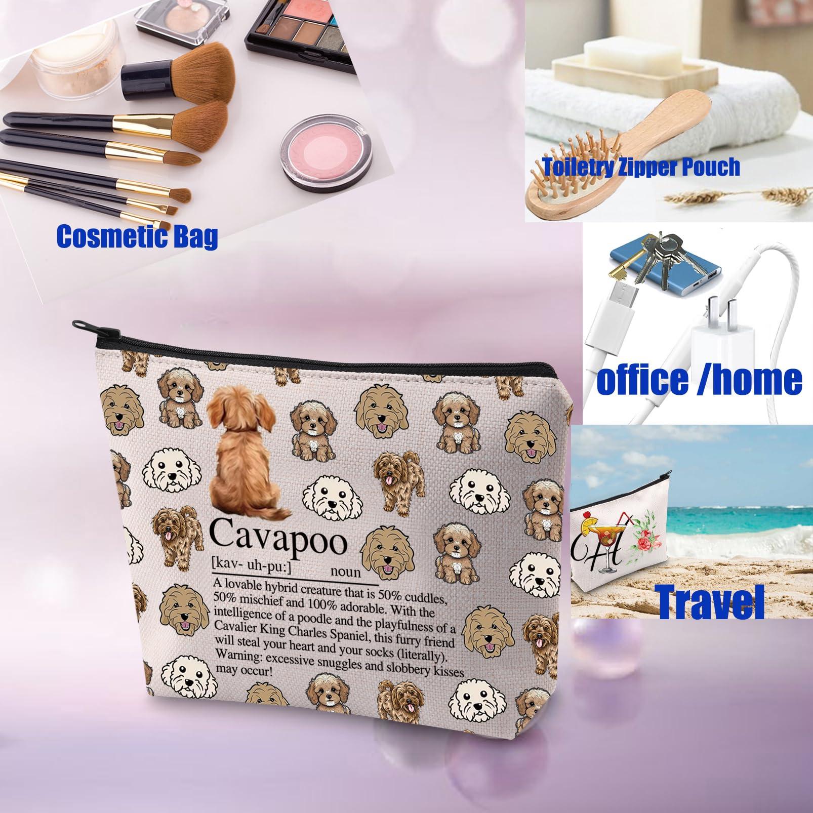 PXTIDY PXTIDY Cavapoo Gifts Cavapoo Dog Lovers Gift Cavapoo Definition Cosmetic Bag Animal Lover Gifts Cavapoo Dog Mom Gift