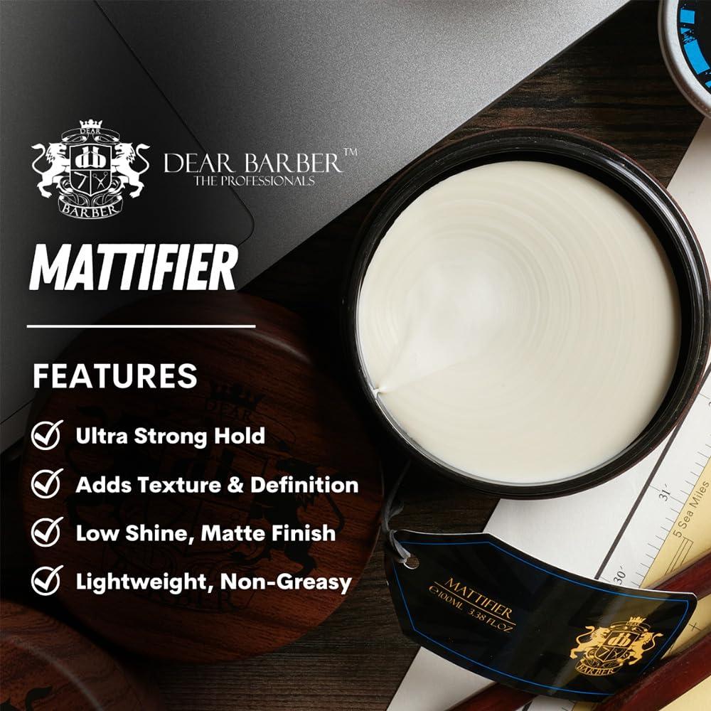 Dear Barber Dear Barber Mens Hair Styling Mattifier Hair Wax, Long Lasting Flexible Hold For Thickening Matte Hairstyle 100ml