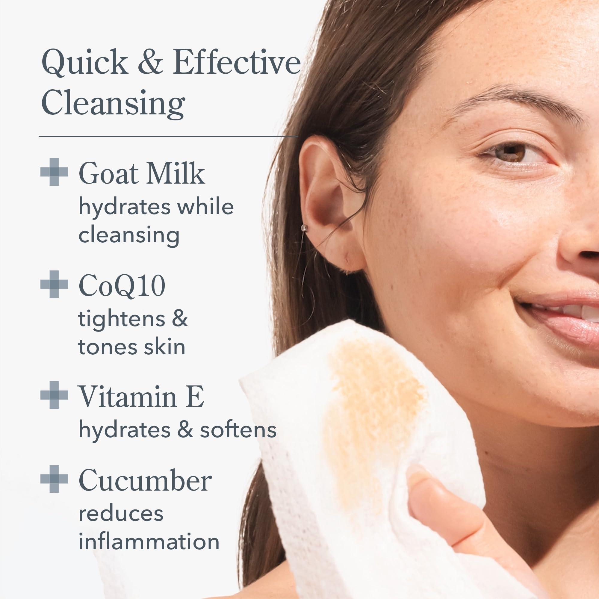 Beekman 1802 Beekman 1802 Glacial Mint & Eucalyptus Face Wipes - 30-Count - Scented - Cleanses, Nourishes & Hydrates - With Goat Milk, Aloe Vera & CoQ10 - Good for Sensitive Skin - Cruelty Free