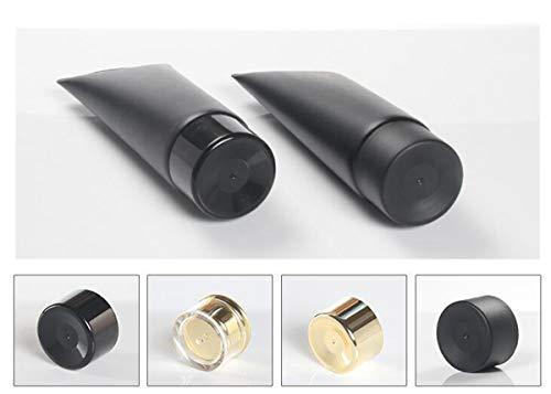 Skydume Snadulor 20 Pcs 100ml/3.4oz Empty Plastic Squeeze Tubes Cosmetic Containers Refillable Travel Bottles for Facial Cleaner Shampoo Conditioner Shower Gel Body Lotion Makeup(Black)