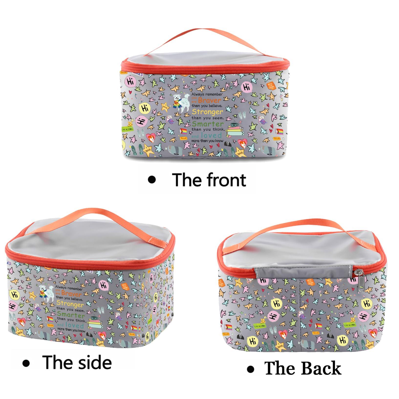 PXTIDY PXTIDY Heart Stop Tv Show Cosmetic Makeup Case Lgbtq Gift Hi Hi Leaves Travel Zipper Pouch Spotify Inspired Makeup Bag