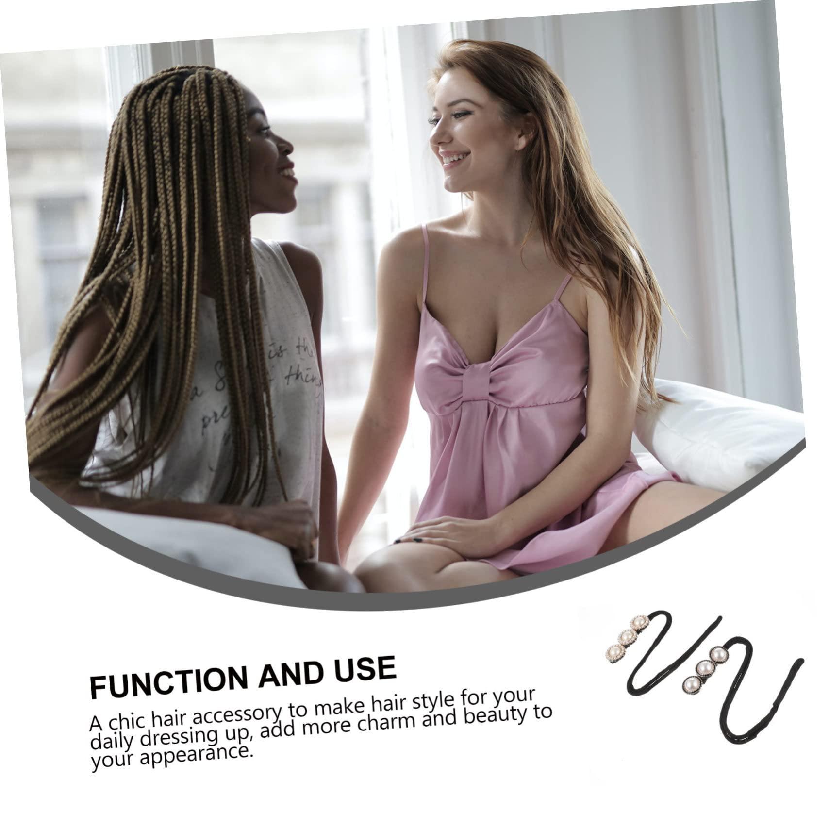 minkissy minkissy Hair Bun Maker Set 2pcs Donut Bun Makers Hair Donut Bun Holder for Women Hair Bun Former Pearl Flower Design for Girls Ladies