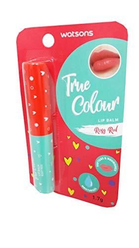 Watson's 3 Packs of Watsons True Colour Lip Balm Rosy Red, is Specially formulated with a Blend of Ingredients Helps to moisturise and Soften Your Lips. Softens & Nourishes, Moisturises. (1.7g./ Pack)
