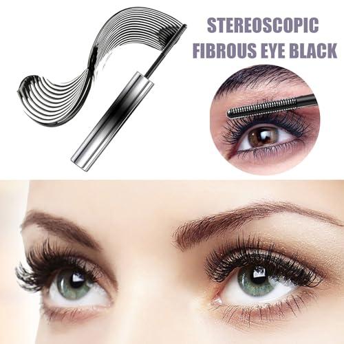 Olivia Blaire Generic Olivia Blaire Iron Wand Mascara Waterproof Long Lasting Curl Brushless Metal Wand Mascara for Women, Daytime, Lash Extensions, Sensitive Eyes2PCS (Black)