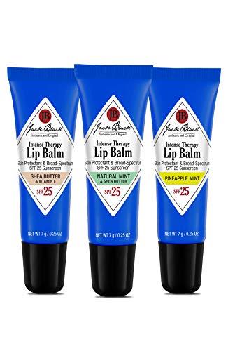 Jack Black Jack Black Intense Therapy Lip Balm, 0.25-Oz. Trio SPF 25 Sun Protection, Lip Moisturizer, Hydrating Lip Balm with SPF, Lip Sunscreen to Relieve Dry, Chapped Lips