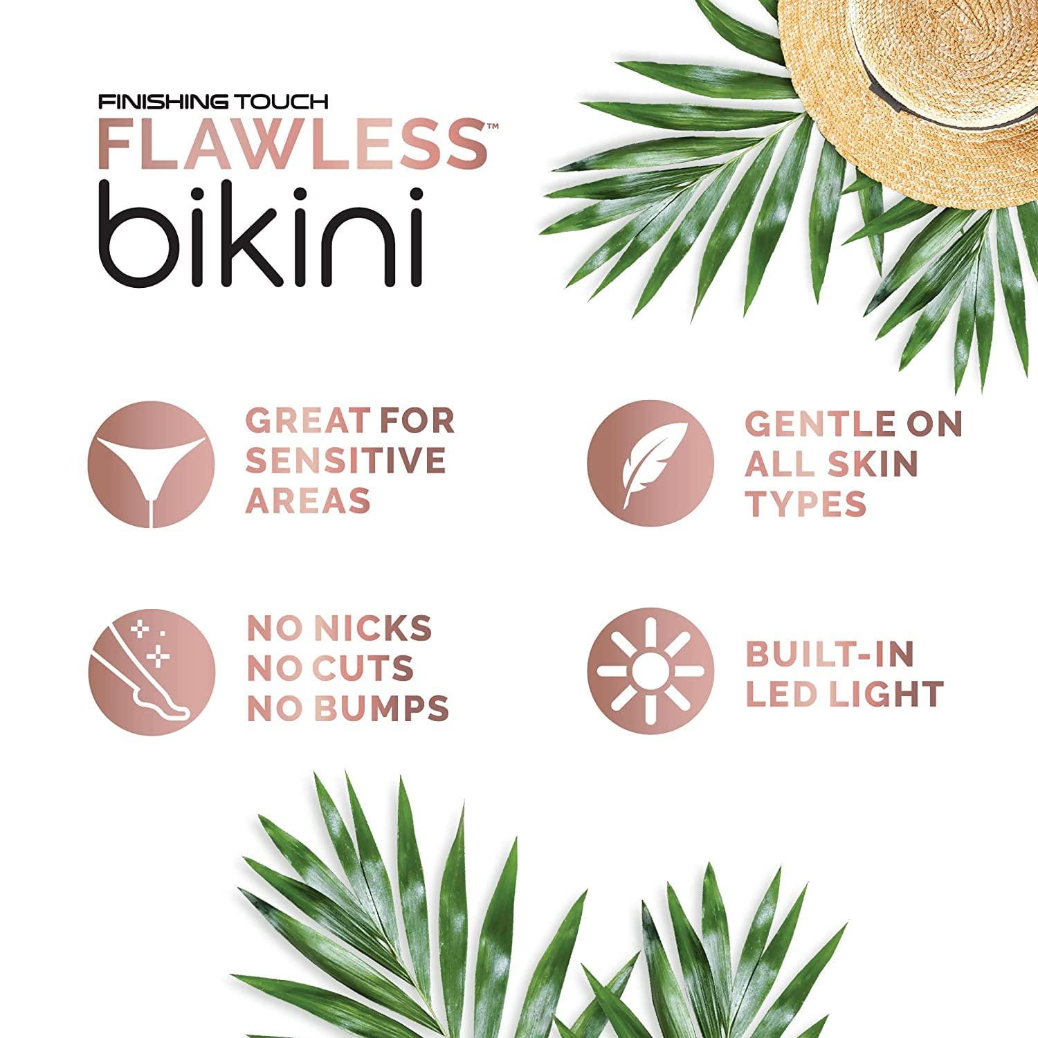 Finishing Touch Flawless Finishing Touch Flawless Bikini Shaver and Trimmer Hair Remover for Women, Dry Use Electric Razor, Personal Groomer for Intimate Ladies Shaving, No Bump, Smooth Shave