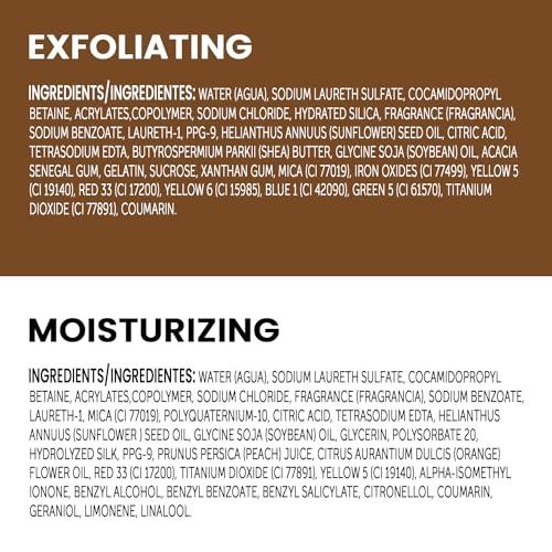 Caress Caress Body Wash Set, Shea Butter & Brown Sugar + Daily Silk White Peach & Orange Blossom Moisturizing Body Wash for Gorgeous, Radiant Skin, Body Soap Liquid Set, 20 Fl Oz (2 Piece Set)