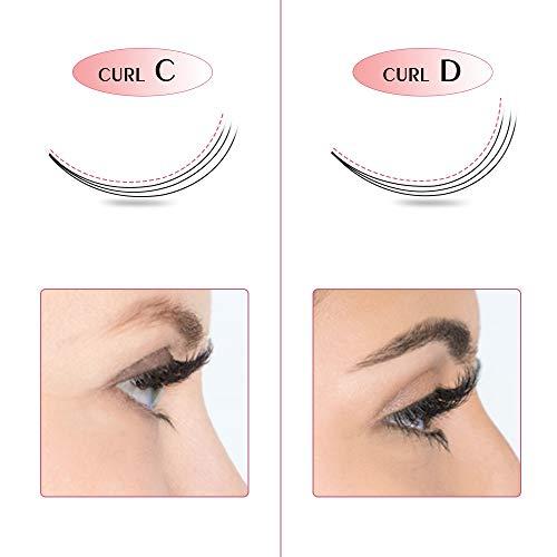 PRO LASHBEAUTY Premade Fans Eyelash Extensions Short Stem Premade Volume Eyelash Extensions 3D-D-0.07-12 Volume Lash Extensions Pre made Lash Fans C D Curl .07 .10(3D-D-0.07,12mm)