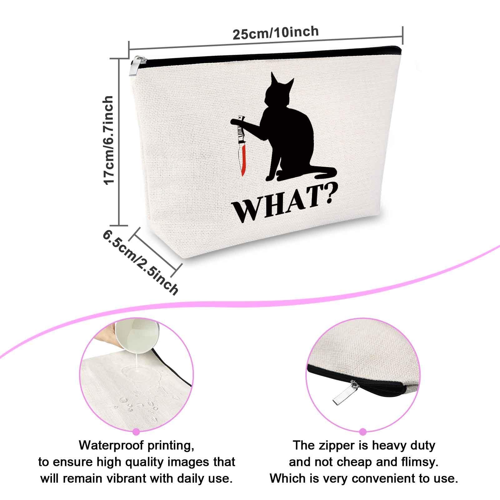 Sfodiary Cat Lover Gift Makeup Bag for Women Cat Owner Gift Ideas Cat Themed Gift for Cat Lovers Cat Kitty Kitten Cosmetic Bag Birthday Gift Christmas Gift for Women Animal Lover Gift Travel Cosmetic Pouch