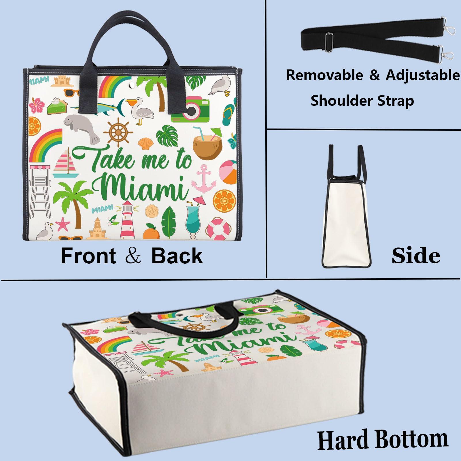 WZMPA WZMPA Miami Florida Travel Cosmetic Bag Miami Souvenir Gifts Take Me To Miam Zipper Pouch Bag Miami City Trip Gift (To Miami-TB)