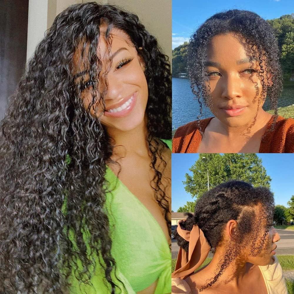 Blonlier 20\" Tape Hair Extensions Human Hair, Kinky Curly Human Hair Tape in Hair Extensions 10A Natural Black 40PCS/100G/Pack Seamless Skin Weft Kinky Culy Hair Extensions Tape ins Hair for Women