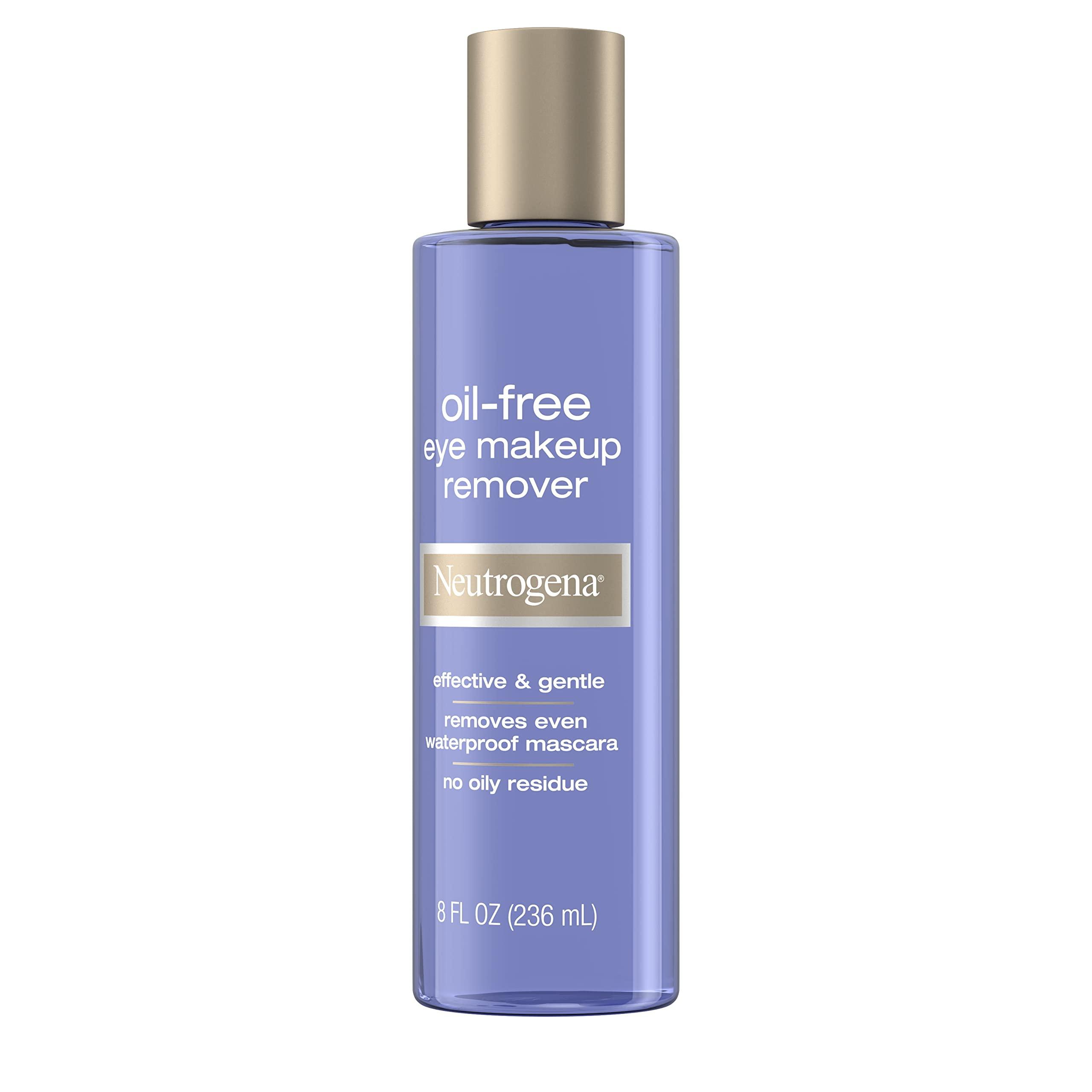 Neutrogena Neutrogena Gentle Oil-Free Eye Makeup Remover & Cleanser for Sensitive Eyes, Non-Greasy Makeup Remover, Removes Waterproof Mascara, Dermatologist & Ophthalmologist Tested, 8.0 fl. oz (Pack of 2)