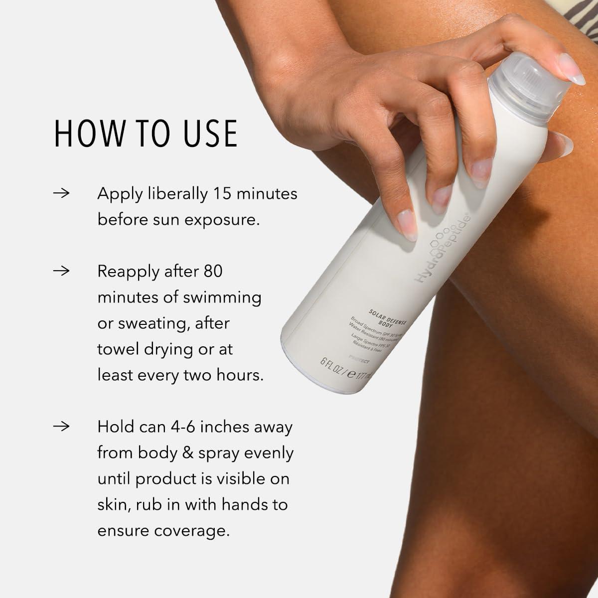 HydroPeptide HydroPeptide Solar Defense Body SPF 40, Broad Spectrum, Water Resistant Sunscreen, Hydrates and Soothes, 6 Ounce