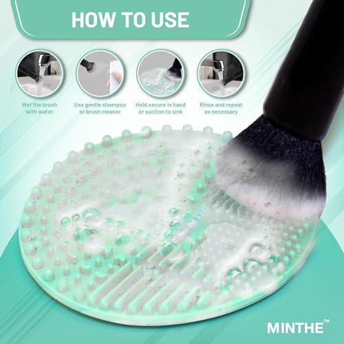MINTHE MINTHE Makeup Brush Cleaner Mat | 2 Pack | Silicone Makeup Brush Cleaning Mat, Make Up Brush Cleaner Pad, Makeup Brush Mat Cleaner, Makeup Cleaner, Make Up Brushes Cleaning