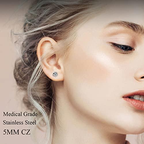 Orglace Orglace Ear Piercing Kit Disposable Self Ear Piercing Kit Safety 4 Pack Ear Piercing Gun Kit Tool with 5mm Earring Studs