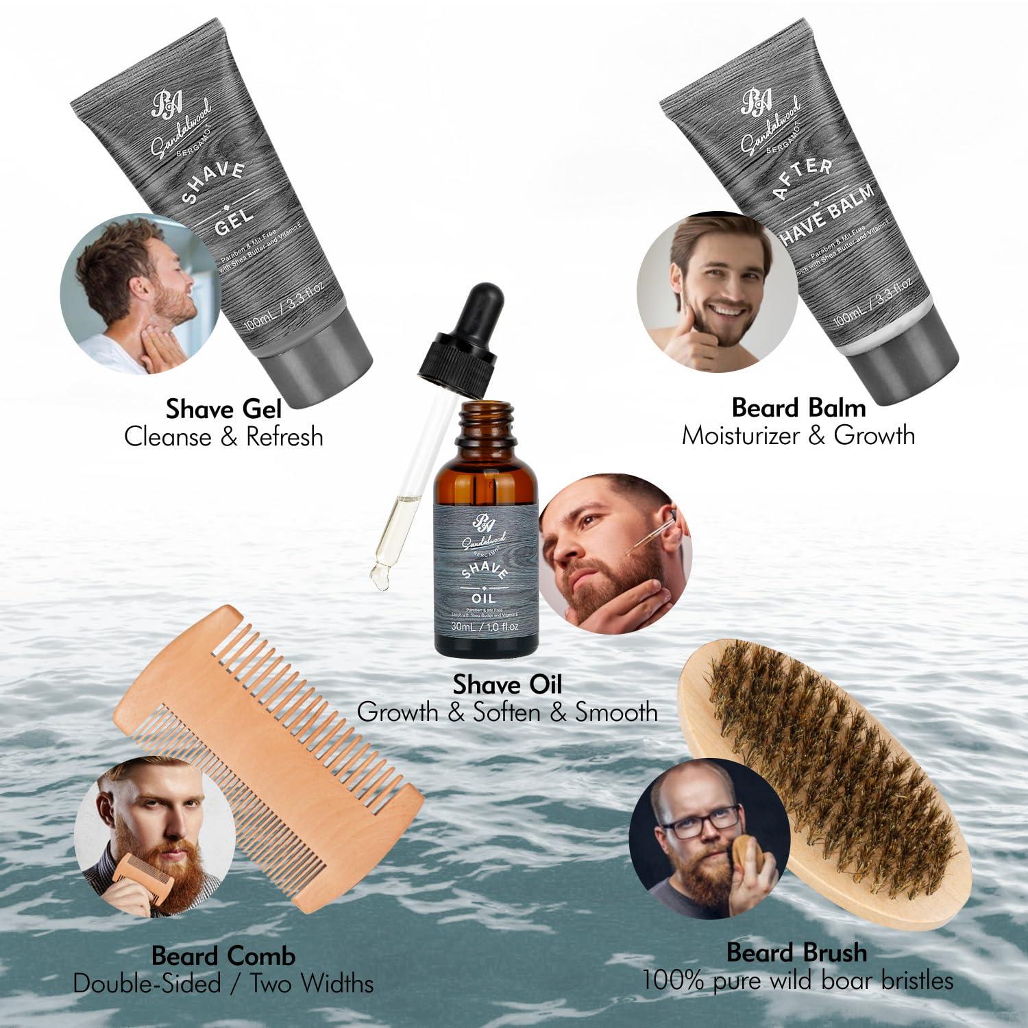 RA ROSA ACCA Grooming Kit for Men, Mens Gifts Skin Care Set, Beard Kit Skin Care for Men, Gifts for Boyfriend, Bubble Skincare Set, Anniversary Gifts for Men, Dad