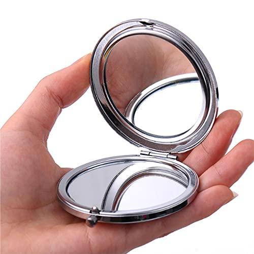 dealcase Portable Foldable Pocket Metal Makeup Compact Mirror Woman Cosmetic Mirror Double Sides, Bridesmaid Purse Pocket Makeup Mirror, Infinite Love, Affection, Unique Birthday Gift for Her (Green)