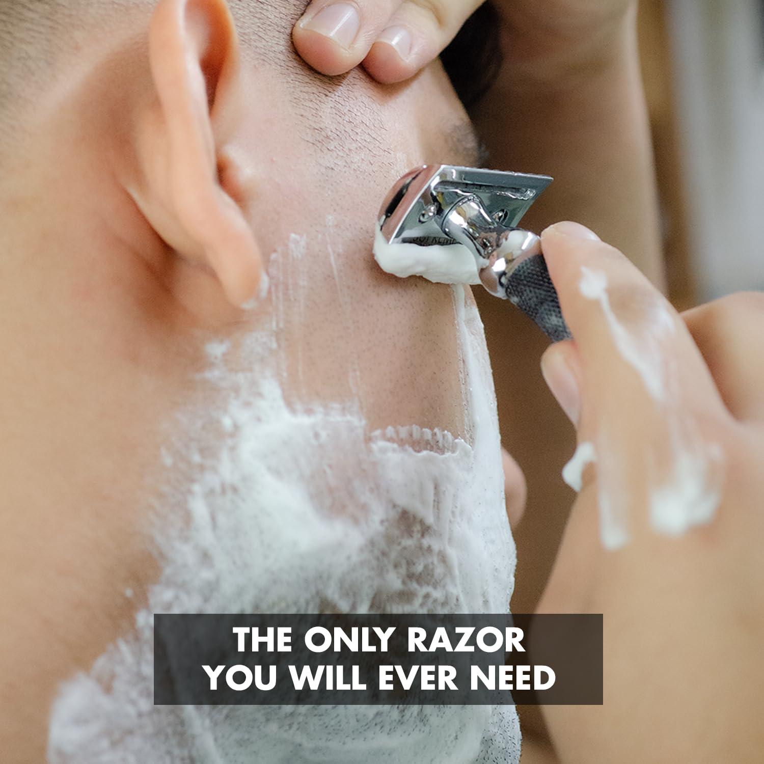 Pink Woolf Pink Woolf Classic DE Safety Razor (Chrome) CC87, Good for Beginner Shaver, Ideal Gift for Men