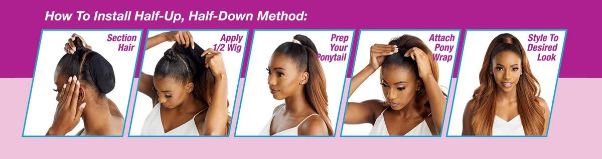 Sensationnel Sensationnel Instant updown halfwig pony - IUD 2 4 style in 1 half wig and pony drawstring (T2/613)