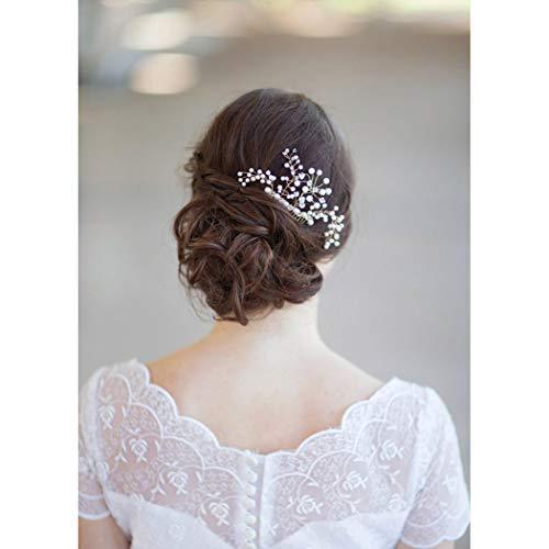Barode Barode Bridal Headpiece Crystal Hair Comb Pearl Wedding Hair Accessories for Women and Girls