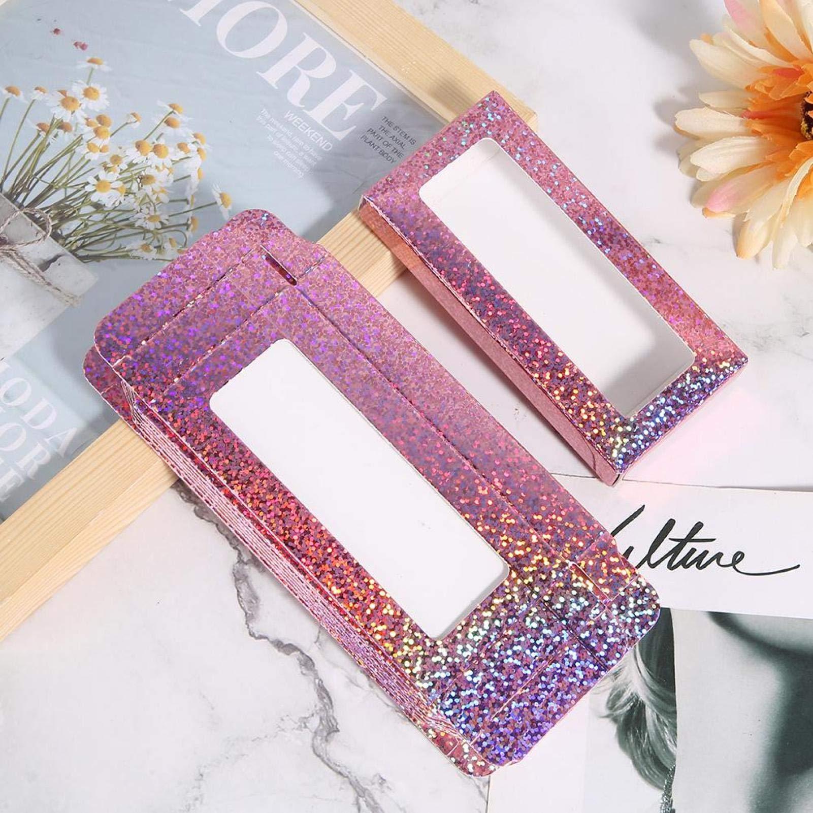 TARSHYRY Empty False Eyelash Organizer, 10Pcs False Eyelashes Storage, Makeup Tool, Grafting Eyelash Box For Cosmetic Display Cases (Lentejuelas Rojas)