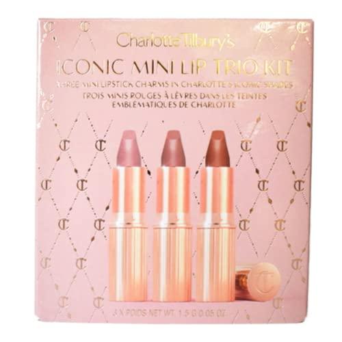 CHARLOTTE TILBURY CHARLOTTE TILBURY Iconic Mini Lip Trio Kit - Pillow Talk, Walk of No Shame, Supermodel 0.03 Ounce (Pack of 3)