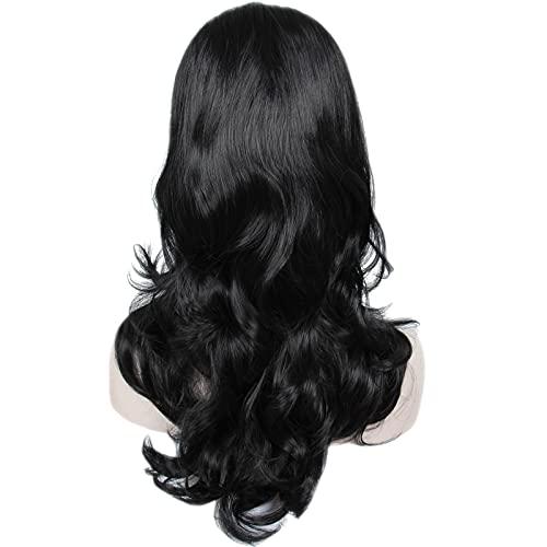 Linfairy Linfairy Long Wavy Black Wig Big Bouffant Beehive Wigs for Women fits 50s 80s Costume