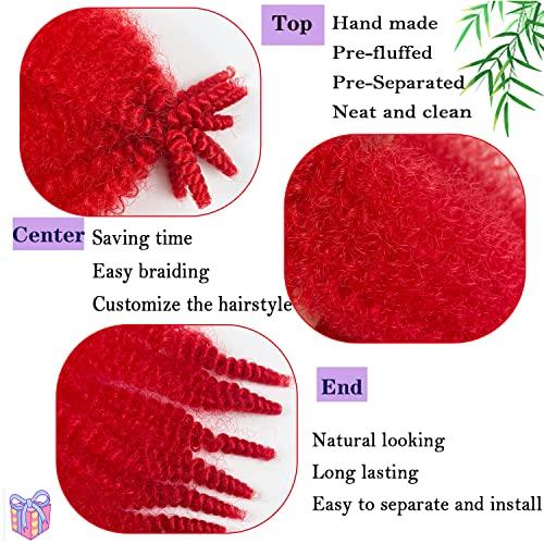 Paraglame Paraglame Red Marley Hair 16 Inch Springy Afro Twist Hair 2 Packs Marley Twist Braiding Hair for Faux Locs Crochet Hair Red Braiding Hair Extensions for Black Women (16Inch(Pack of 2), Red)